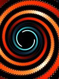 Decorative fractal spiral on a black background