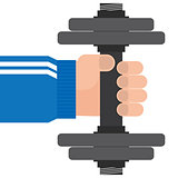 hand and dumbbell
