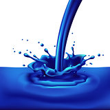 Blue paint splashing