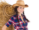 Country Time Woman Smiling Wearing Western Clothing