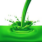 Green paint splashing