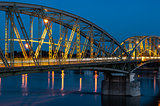 Bridge connecting two countries, Slovakia and Hungaria 