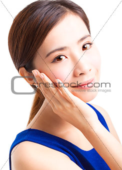 close up beautiful young asian Woman face
