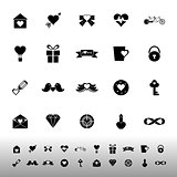 Love and heart icons on white background