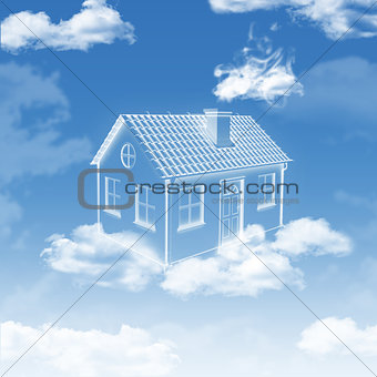 House of clouds in the sky