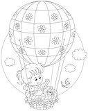 Child flying on a balloon