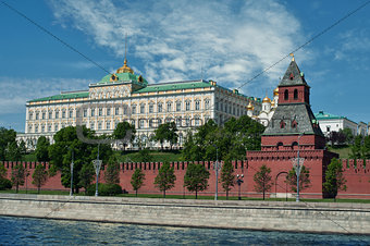 The Grand Kremlin Palace and Kremlin wall. Moscow, Russia