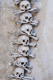 Skulls and bones , interior  Sedlec ossuary. Kutna Hora, Czech R