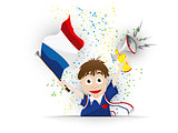 France Soccer Fan Flag Cartoon