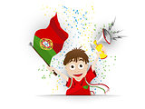 Portugal Soccer Fan Flag Cartoon