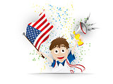 USA Soccer Fan Flag Cartoon