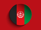 Afghanistan Flag Paper Circle Shadow Button