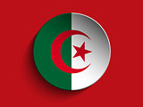 Flag Paper Circle Shadow Button Algeria