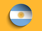 Flag Paper Circle Shadow Button Argentina