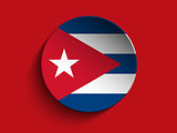 Flag Paper Circle Shadow Button Cuba
