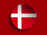 Flag Paper Circle Shadow Button Denmark