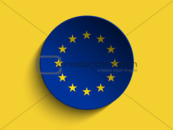 Europe Flag Paper Circle Shadow Button