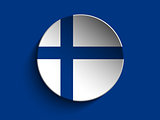 Flag Paper Circle Shadow Button Finland