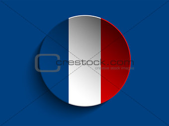 Flag Paper Circle Shadow Button France