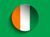 Flag Paper Circle Shadow Button Ireland
