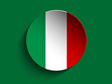 Flag Paper Circle Shadow Button Italy