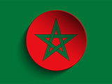 Flag Paper Circle Shadow Button Morocco