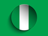 Flag Paper Circle Shadow Button Nigeria