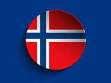 Flag Paper Circle Shadow Button Norway