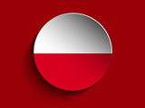 Flag Paper Circle Shadow Button Poland