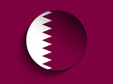 Flag Paper Circle Shadow Button Qatar