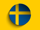 Flag Paper Circle Shadow Button Sweden