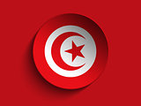 Flag Paper Circle Shadow Button Tunisia