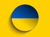Ukraine Flag Button Icon Modern