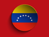 Flag Paper Circle Shadow Button Venezuela