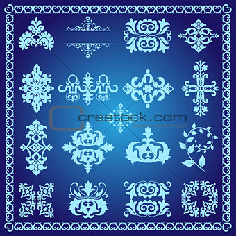 decorative design elements blue