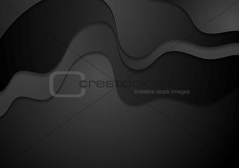 Dark abstract waves corporate background