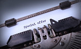 Vintage inscription made by old typewriter