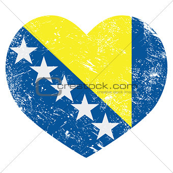 Bosnia and Herzegovina retro heart flag