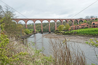 Large viaduct over river