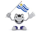 Football Mascot Waving Flag