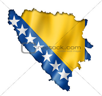 Bosnia and Herzegovinan flag map
