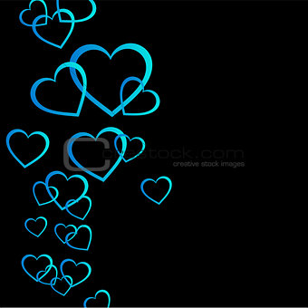 Floating blue hearts background