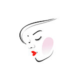 Stylish woman wearing a red lipstick