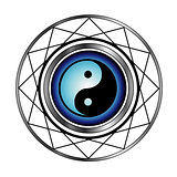Ying Yang symbol with blue glow