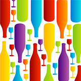 Background with colorful bottles