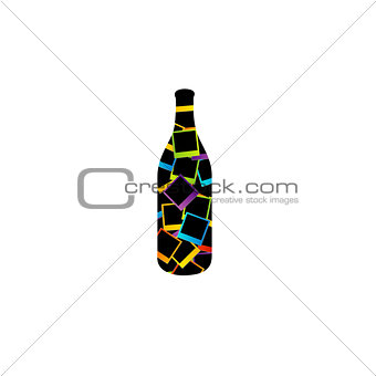 bottle with polaroids