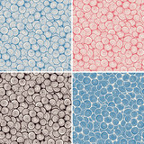 4 Vector Seamless Doodle Abatract Patterns