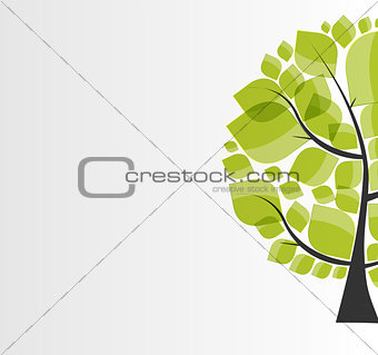 Beautiful Green Tree on a White Background Vector Illustration.