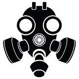 silhouette of gas mask