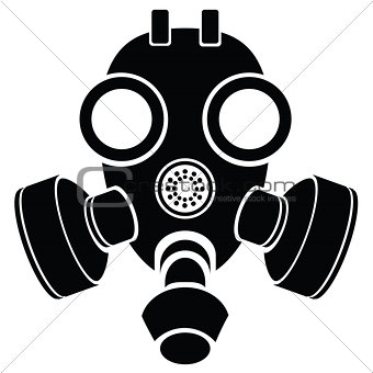 silhouette of gas mask